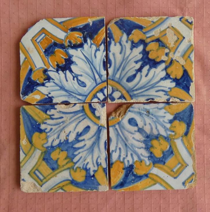 Portugese tegel, 17e eeuw, Antiek en Kunst, Antiek | Keramiek en Aardewerk, Verzenden