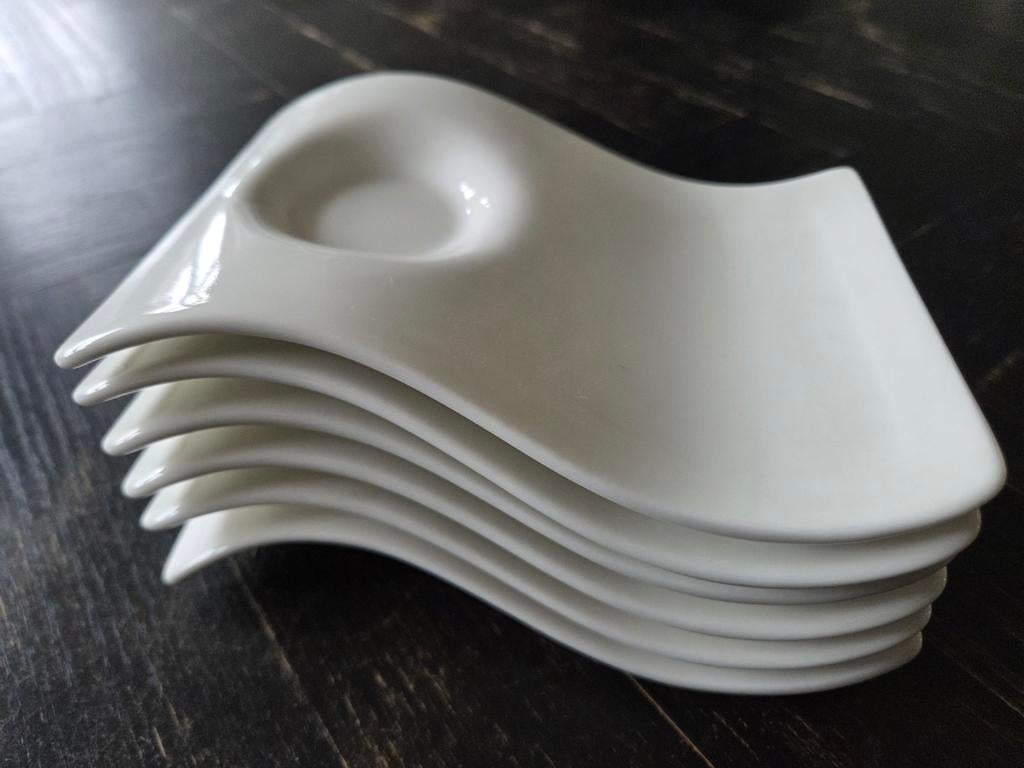 6 x Villeroy & Boch New Wave partyschaal / schoteltje klein, Ophalen of Verzenden, Zo goed als nieuw, Effen, Kop(pen) en/of Schotel(s)
