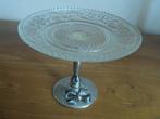 Vintage schaaltje Persglas met verzilverde voet, Ophalen of Verzenden