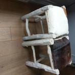 Houten krukje met vacht, Huis en Inrichting, Ophalen, Zo goed als nieuw, Hout