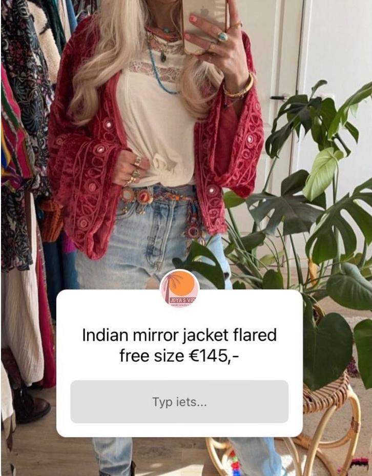 Joya’s vida velvet mirror jacket Indian rood fluwelen jas️, Kleding | Dames, Jassen | Zomer, Nieuw, Rood, Ophalen of Verzenden