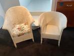 Lloyd Loom stoelen originele 2 stuks, Huis en Inrichting, Stoelen, Ophalen, Gebruikt, Wit, Riet of Rotan