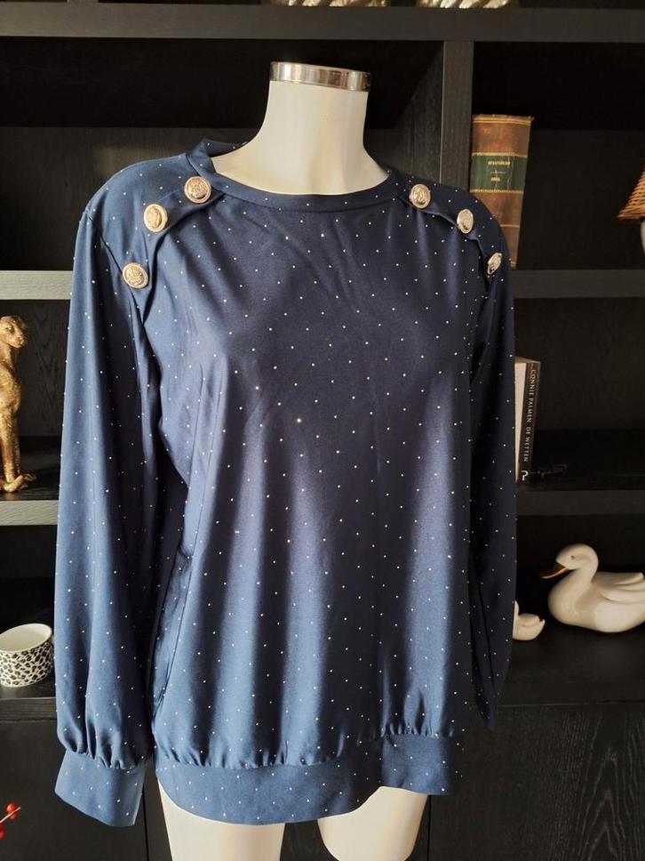 Nieuwe blouse 1 maat 38 40 42 44 Navy, Kleding | Dames, Blouses en Tunieken, Nieuw, Maat 42/44 (L), Blauw, Ophalen of Verzenden