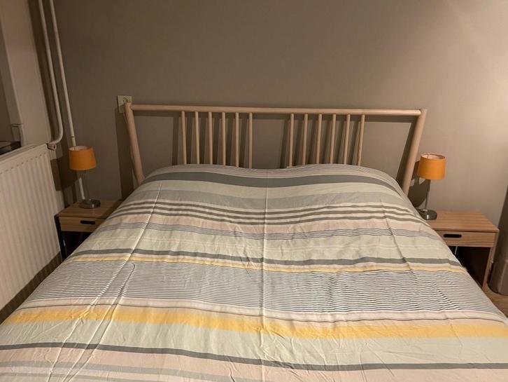 IKEA bed BJÖRKSNÄS 160x200, Huis en Inrichting, Slaapkamer | Bedden, Zo goed als nieuw, Tweepersoons, 160 cm, 200 cm, Hout, Ophalen