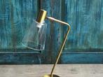 Bureaulamp goudkleur met glazenkap, Ophalen of Verzenden, Nieuw
