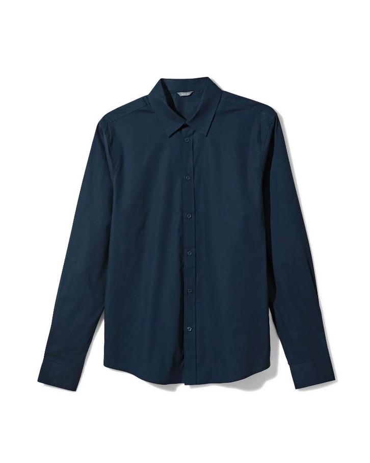 [HEMA] - Herenoverhemd Katoen, Donkerblauw M - Nieuw, Kleding | Heren, Overhemden, Nieuw, Halswijdte 39/40 (M), Blauw, Ophalen of Verzenden