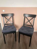 IKEA Ingolf stoelen + kussens, Ophalen, Gebruikt, Twee, Zwart