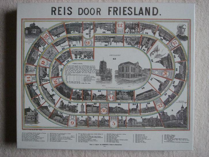 LEUK: Reis door Friesland (Nostalgische Ganzenbord variant), Hobby en Vrije tijd, Gezelschapsspellen | Bordspellen, Gebruikt, Een of twee spelers