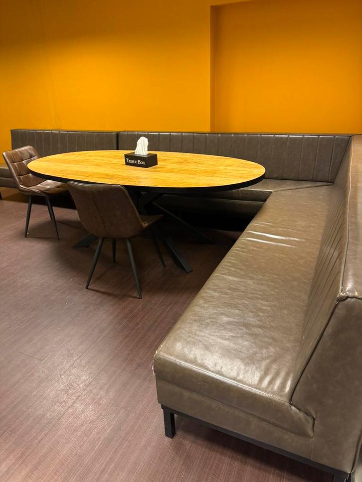 Prachtige eettafel met kruispoot, Huis en Inrichting, Tafels | Eettafels, Zo goed als nieuw, 50 tot 100 cm, 200 cm of meer, Rechthoekig