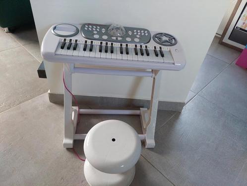 Speelgoed Keyboard-Piano voor Kinderen-Discobal-Krukje, Kinderen en Baby's, Speelgoed | Educatief en Creatief, Zo goed als nieuw