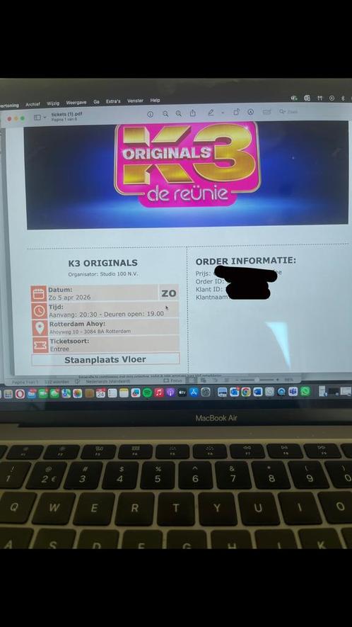 1 staanplaats K3 5 april 2026 Ahoy 20:30, Tickets en Kaartjes, Evenementen en Festivals, Drie personen of meer