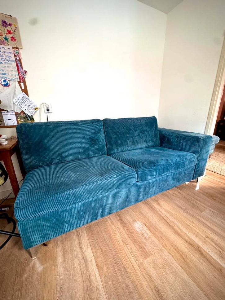 Ribstof bank, Huis en Inrichting, Banken | Sofa's en Chaises Longues, Zo goed als nieuw, Driepersoons, 200 tot 250 cm, 75 tot 100 cm