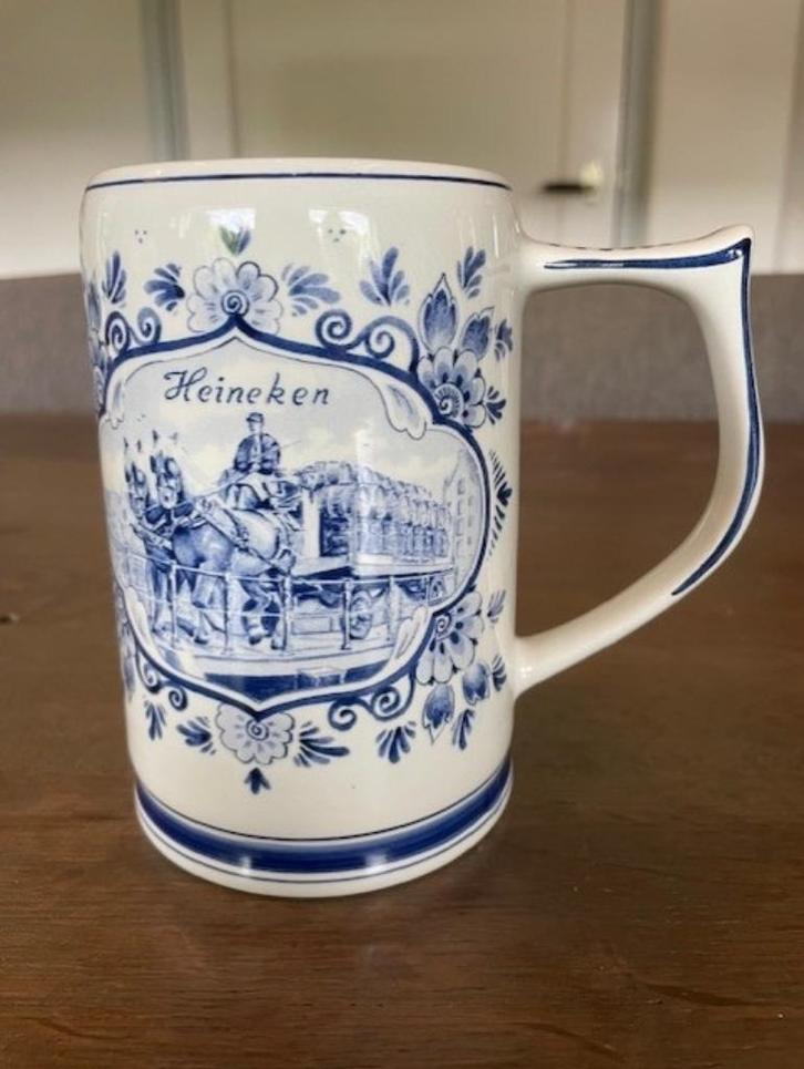 Heineken bierpul Delfts Blauw, Verzamelen, Biermerken, Zo goed als nieuw, Pul(len), Heineken, Ophalen of Verzenden