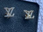 Vintage gouden oorbellen Louis Vuitton briljant zirkoon 14 k, Zo goed als nieuw, Knopjes of Stekers, Goud, Goud