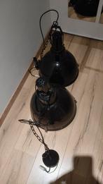Twee zwarte hanglampen, Huis en Inrichting, Lampen | Hanglampen, Ophalen of Verzenden