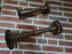 2 Koperen Scheepshoorns op Lucht - Nostalgie, Ophalen of Verzenden