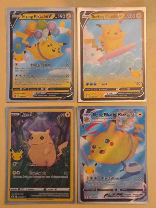 Pickachu Celebrations 005 006 007 007/025, Hobby en Vrije tijd, Verzamelkaartspellen | Pokémon, Zo goed als nieuw, Losse kaart