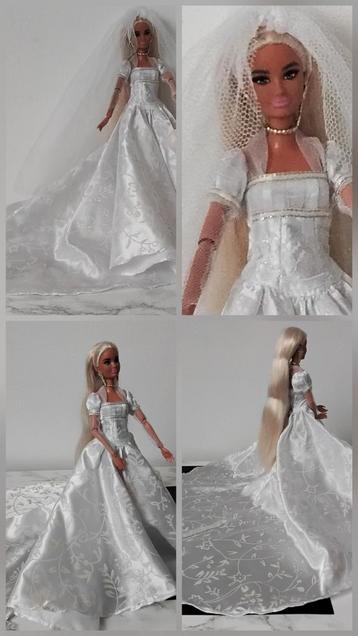 Barbie Poppen Trouwjurk Sluier Accessoires Bruidsjurk  beschikbaar voor biedingen