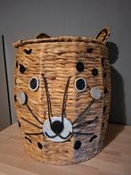 Rieten mand met dierenkop/panter, opberger, Kinderen en Baby's, Ophalen, Zo goed als nieuw