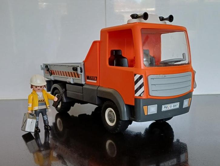 Playmobil Kiepwagen – Set 6861 (City / Construction), Kinderen en Baby's, Speelgoed | Playmobil, Zo goed als nieuw, Complete set