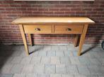 Grenen sidetabel met spiegel, Huis en Inrichting, Tafels | Sidetables, Ophalen, Gebruikt, 100 tot 150 cm, 25 tot 50 cm