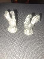 2 tal tinnen beeldjes "hanen" kp663, Verzamelen, Ophalen of Verzenden, Gebruikt, Dier