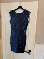 Donkerblauwe paillettenjurk Soley & Solee maat M –feestelijk, Maat 38/40 (M), Blauw, Soley & Solee, Ophalen of Verzenden