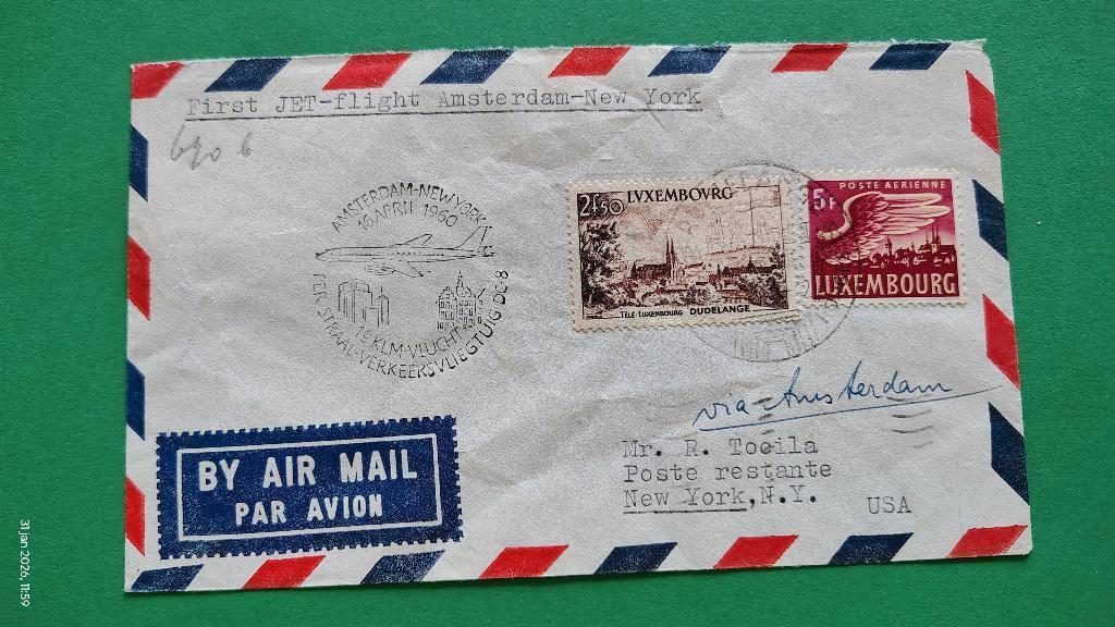 2x FFC Amsterdam-New York First Jet Flight 1960, Ophalen of Verzenden, Envelop