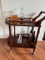 Vintage houten serveercar / drank wagen, Ophalen, Nieuw, 25 tot 50 cm, Rechthoekig