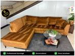 GRATIS LEVERING Velvet Hoekbank Cognac 265x220 GEREINIGD