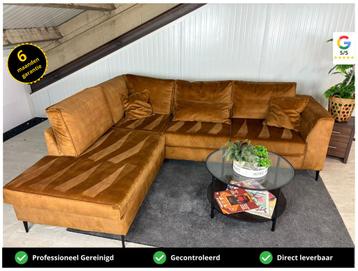 GRATIS LEVERING Velvet Hoekbank Cognac 265x220 GEREINIGD beschikbaar voor biedingen