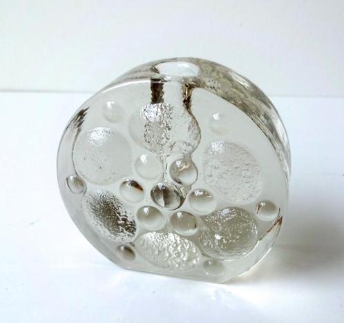 Glazen solifleur ronde vorm helder bewerkt oppervlak 2832-g, Antiek en Kunst, Kunst | Designobjecten, Ophalen of Verzenden