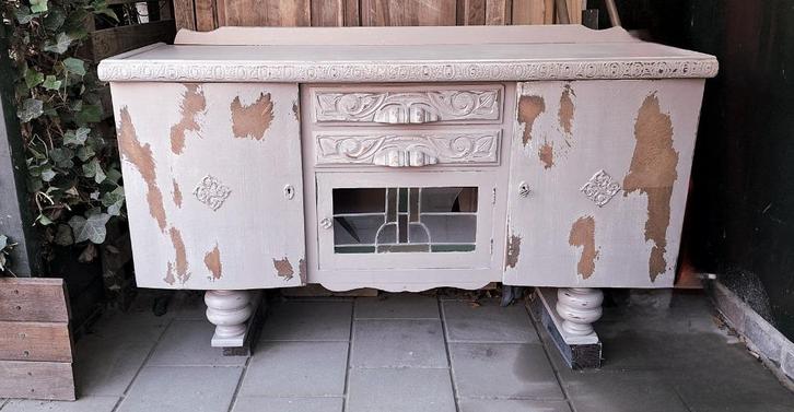 Vintage dressoir, Huis en Inrichting, Kasten | Dressoirs, Gebruikt, 25 tot 50 cm, Met lade(s), Met deur(en), Met plank(en), Glas