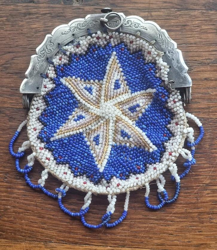 antiek zilver kralenbeurs kralentas uit 1845, Antiek en Kunst, Antiek | Goud en Zilver, Zilver, Verzenden