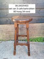 Oldscool vintage barkrukken ( VERKOCHT), Ophalen, Zo goed als nieuw, Hout, 60 tot 90 cm