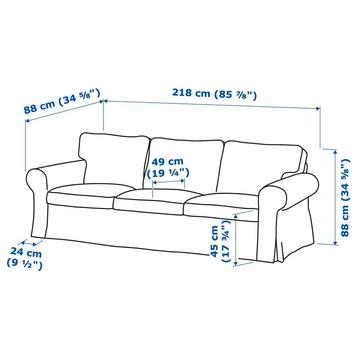 Grijze 3-zitsbank met comfortabele kussens ikea ektorp beschikbaar voor biedingen