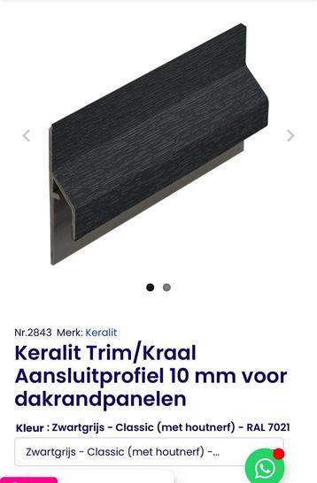 Keralit trim/kraal aansluitprofiel zwartgrijs RAL 7021 beschikbaar voor biedingen