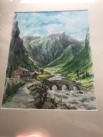 Prachtig acryl werk landschap beschikbaar voor biedingen