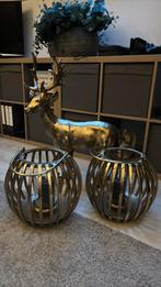 Hert met 2 kandelaars/ wind lichten, Ophalen, Zo goed als nieuw