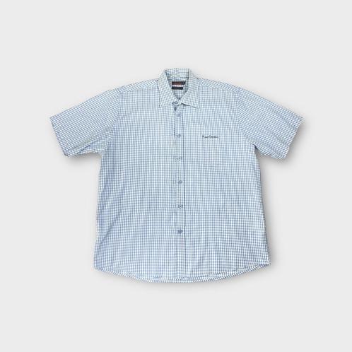 Pierre Cardin heren overhemd met korte mouwen  Maat XL., Kleding | Heren, Overhemden, Gedragen, Halswijdte 43/44 (XL), Blauw, Ophalen of Verzenden