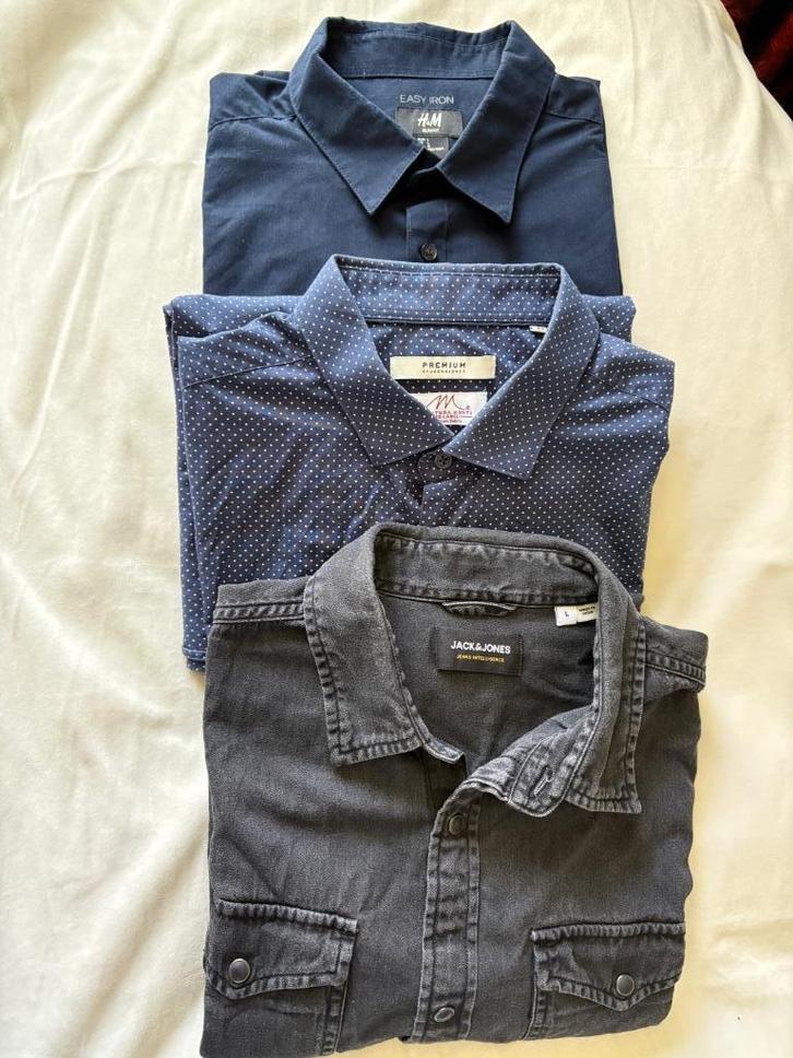 heren blouses maat M/ L - slim fit - heren kleding, Kleding | Heren, Overhemden, Gedragen, Halswijdte 41/42 (L), Ophalen of Verzenden