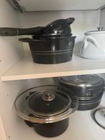Pannen, diversen, Huis en Inrichting, Keuken | Potten en Pannen, Ophalen, Zo goed als nieuw, Rvs, Pannenset