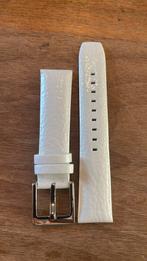 Horlogeband leer wit 20mm incl pins, Sieraden, Tassen en Uiterlijk, Overige Accessoires, Nieuw, Ophalen of Verzenden