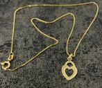 14 karaats gouden ketting met harten hanger