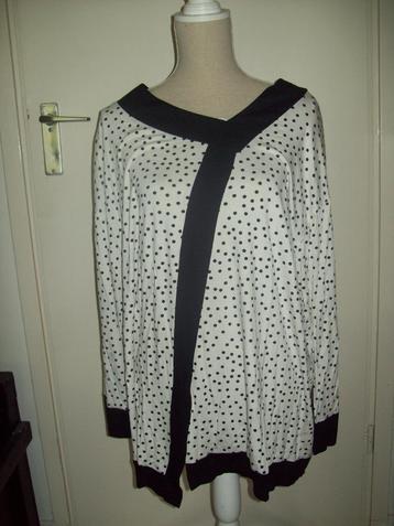 NIEUW! Zwart wit polkadot shirt van AKH Fashion maat 52 54 beschikbaar voor biedingen