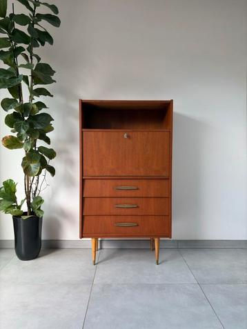 Vintage Secretaire Kast Deens Design Teak beschikbaar voor biedingen