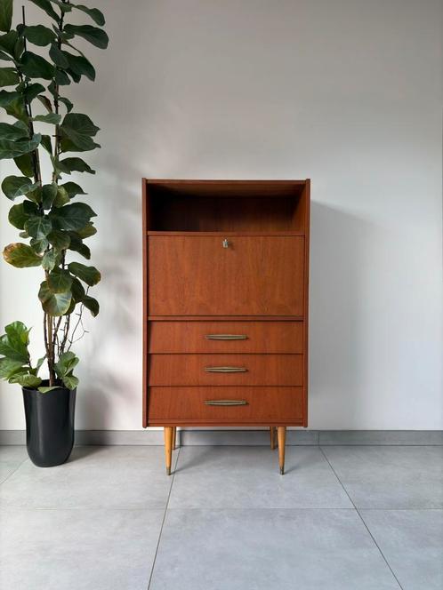 Vintage Secretaire Kast Deens Design Teak, Huis en Inrichting, Kasten | Secretaires, Zo goed als nieuw, Ophalen