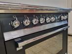 Luxe Fornuis Solitaire Ascot 90cm antraciet + rvs 5 pits, Witgoed en Apparatuur, Fornuizen, 60 cm of meer, Ophalen of Verzenden