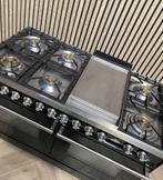 Luxe Zwart Hoogglans Boretti Fornuis Gas/Electro + Frytop, Witgoed en Apparatuur, Fornuizen, Magnetron, 60 cm of meer, Ophalen of Verzenden