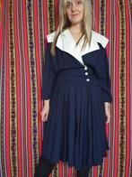 Vintage blauwe / donkerblauwe jurk 36 / S / small, Gedragen, Blauw, Vintage, Ophalen of Verzenden